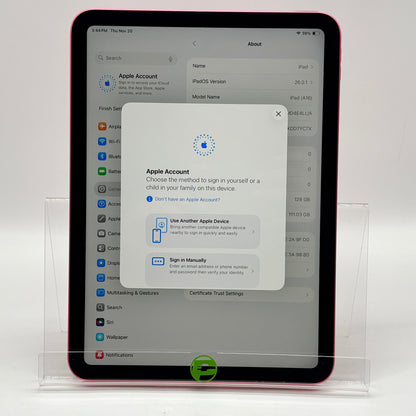 WiFi Only Apple iPad 11" (A16) 128GB Pink MD4E4LL/A