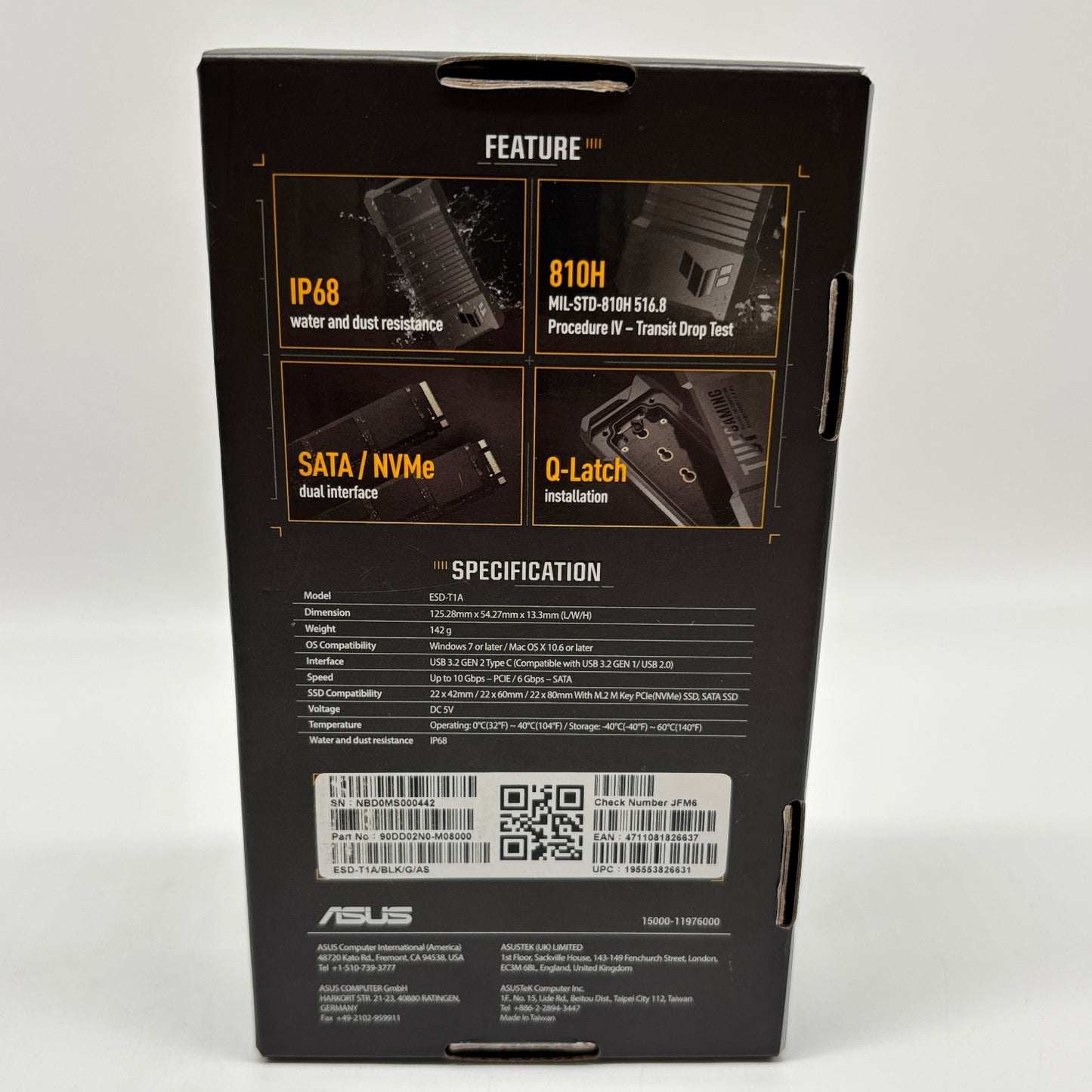 New ASUS Tuf Gaming A1 SSD Enclosure ESD-T1A