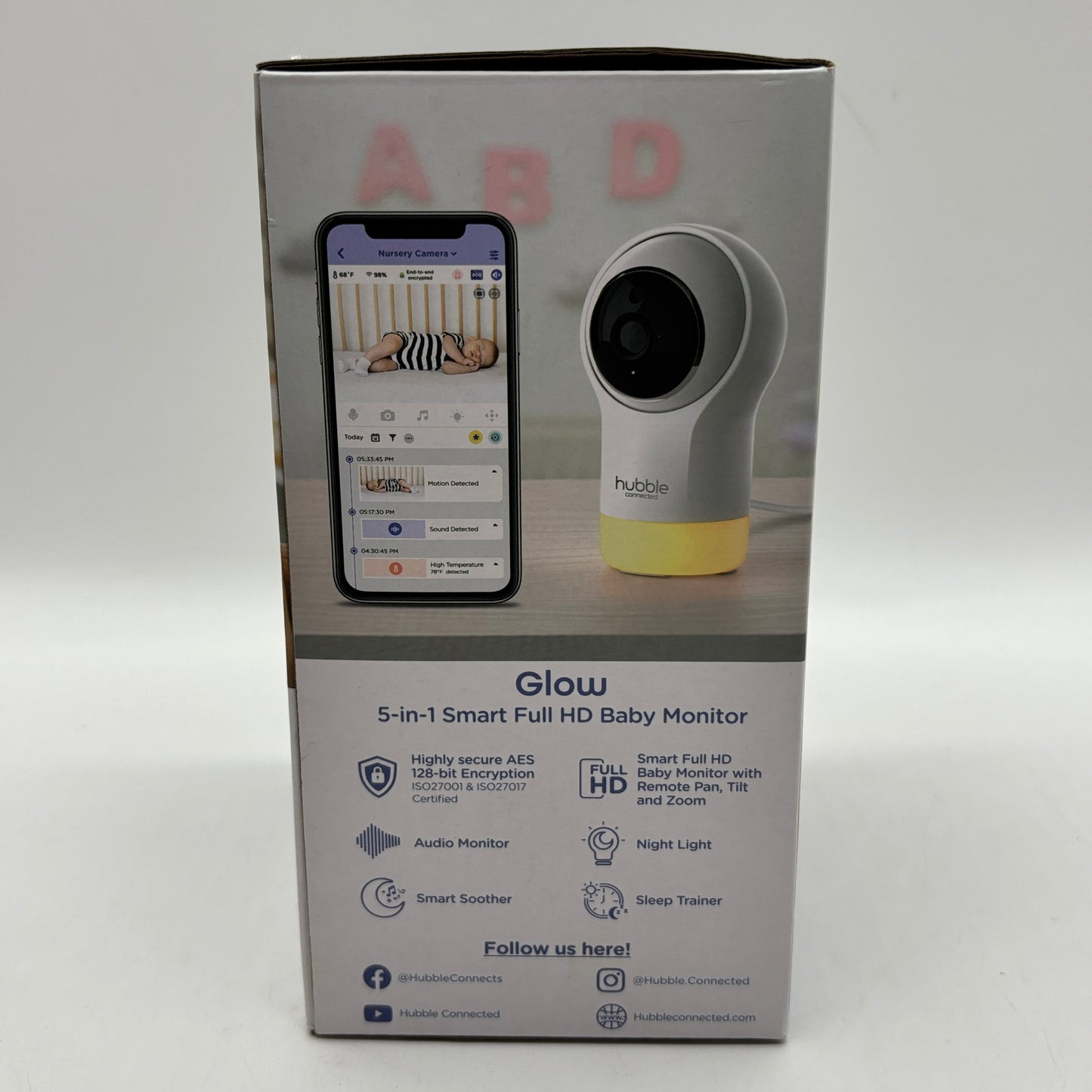 Hubble Connected Nursery Pal Glow HD Baby Monitor Camera with Night Light 