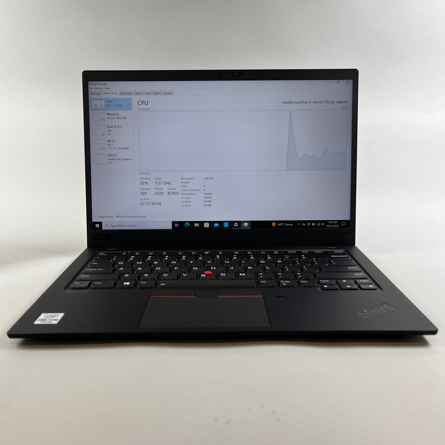 Lenovo ThinkPad x1 Carbon Gen 8  14" i7-10610U 1.8GHz 16GB RAM 512GB SSD READ