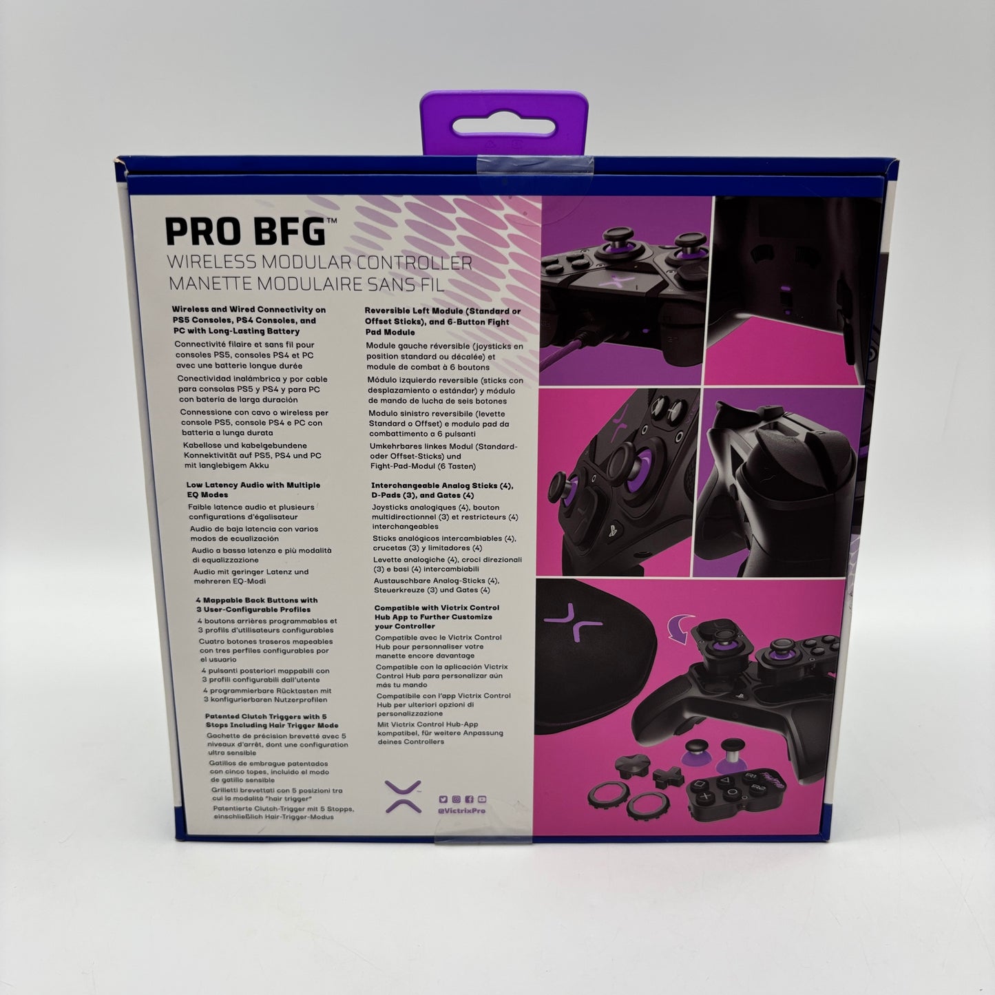 New PDP Victrix Pro BFG Black/Purple 052-002-BK Controller For PS4, PS5
