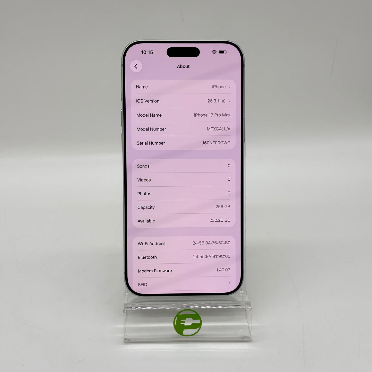 Factory Unlocked Apple iPhone 17 Pro Max 256GB Silver MFXG4LL/A