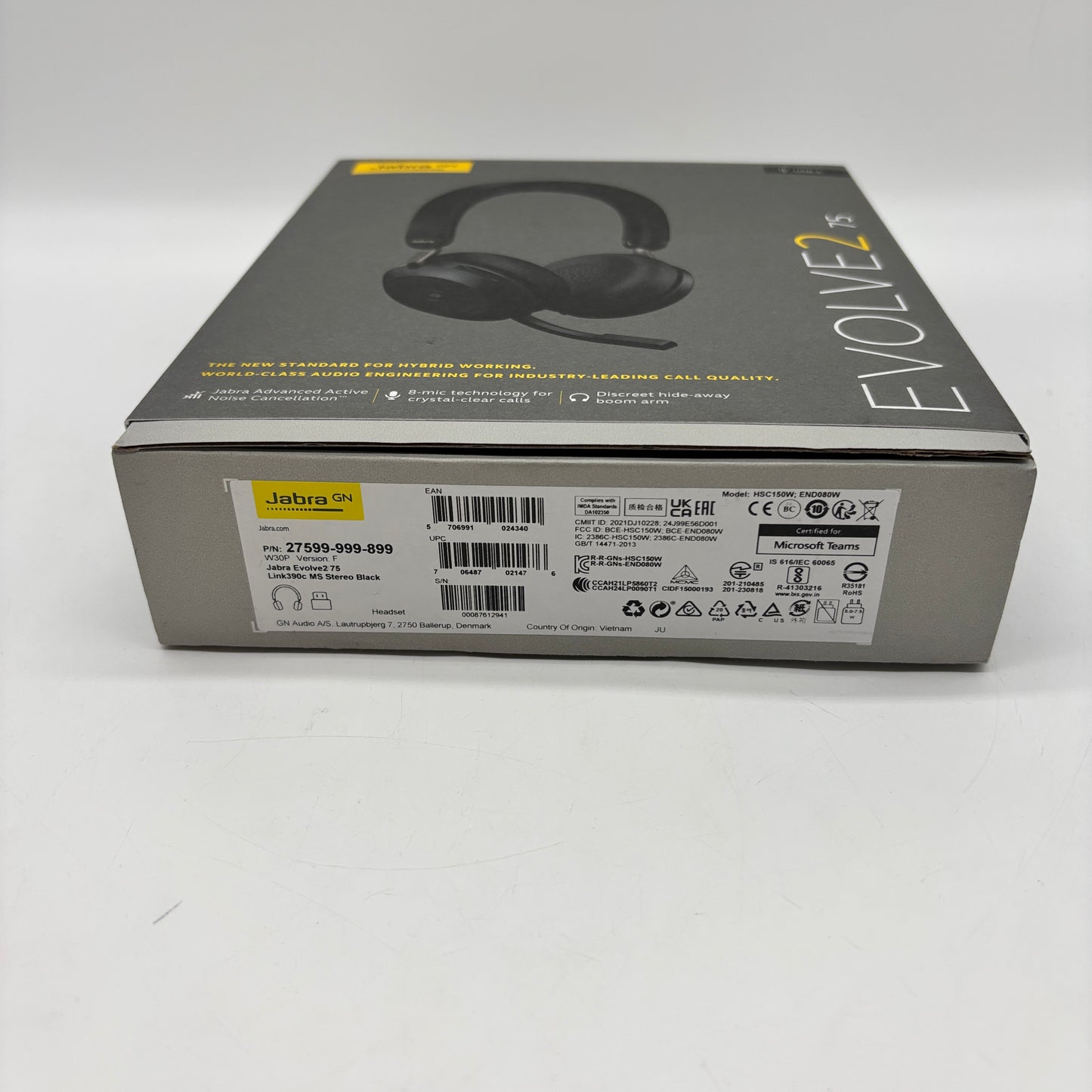 New Jabra Evolve2 75 Wireless Headset Black HSC150W