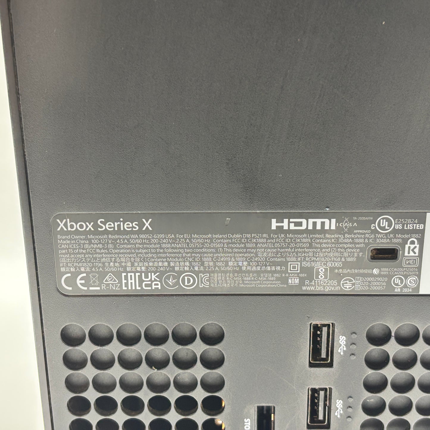 Broken Microsoft Xbox Series X 1TB Console Gaming System Only Carbon Black 1882 Bad HDMI