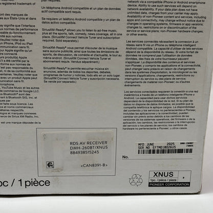 New Pioneer DMH-260BT Wireless RDS AV Receiver