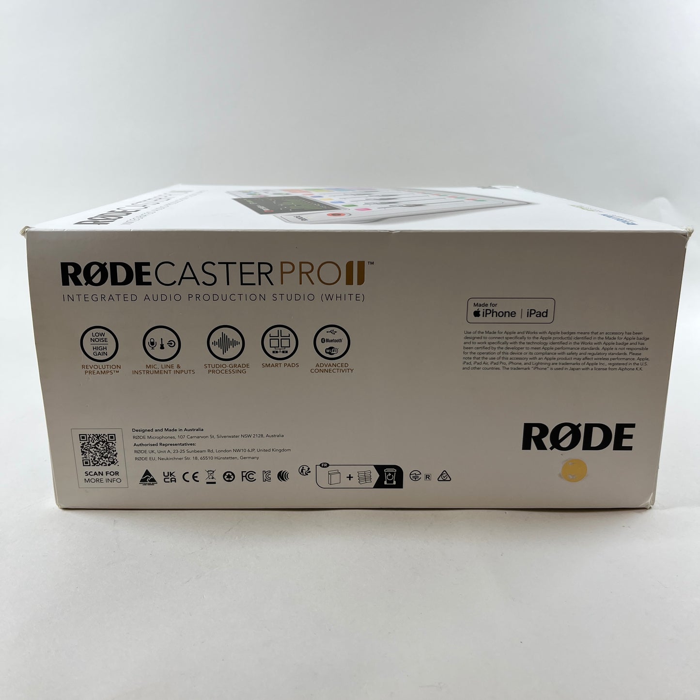 New RODE Caster Pro 2 Integrated Audio Production Studio RCPIIW White