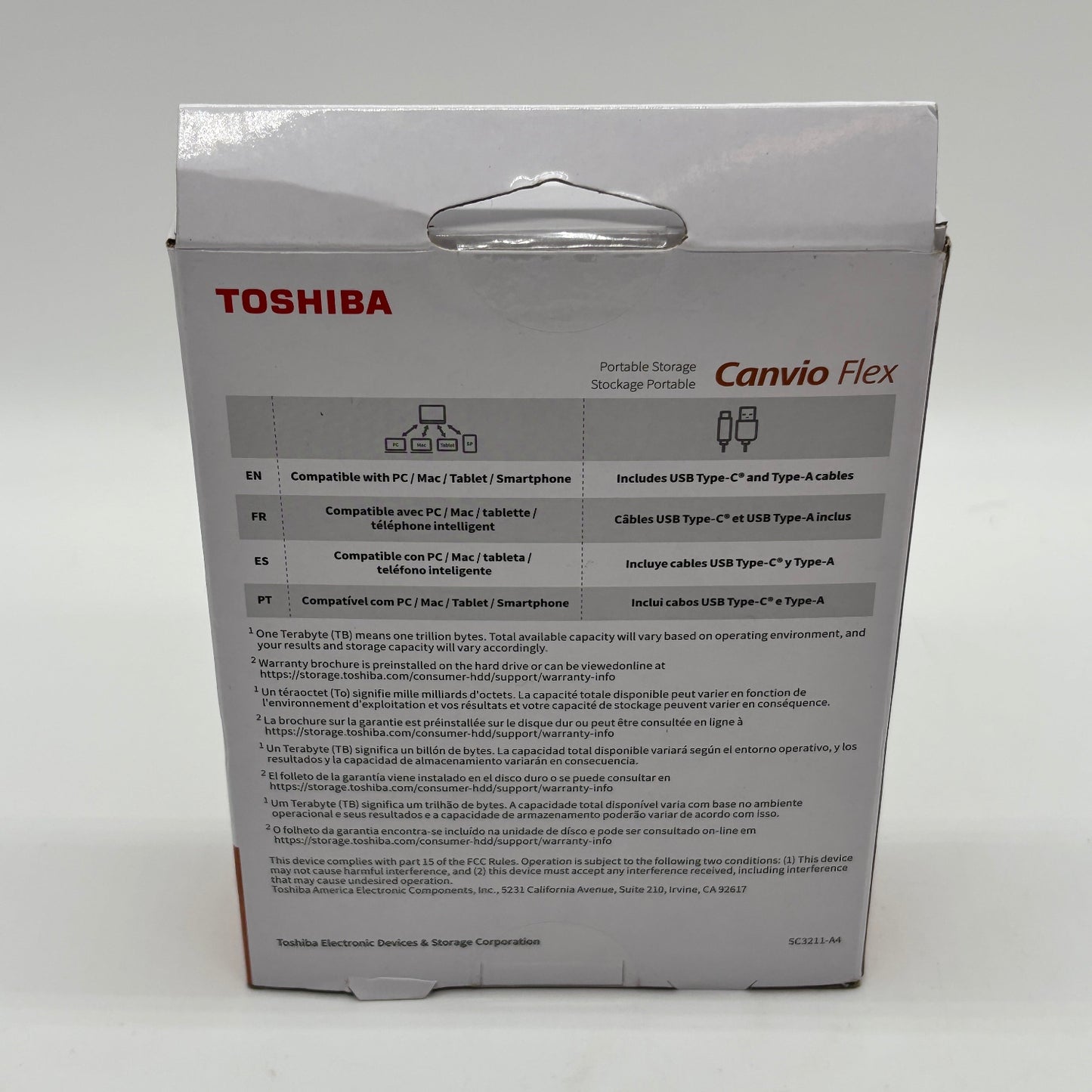 New Toshiba Canvio Flex External Hard Drive DTX140