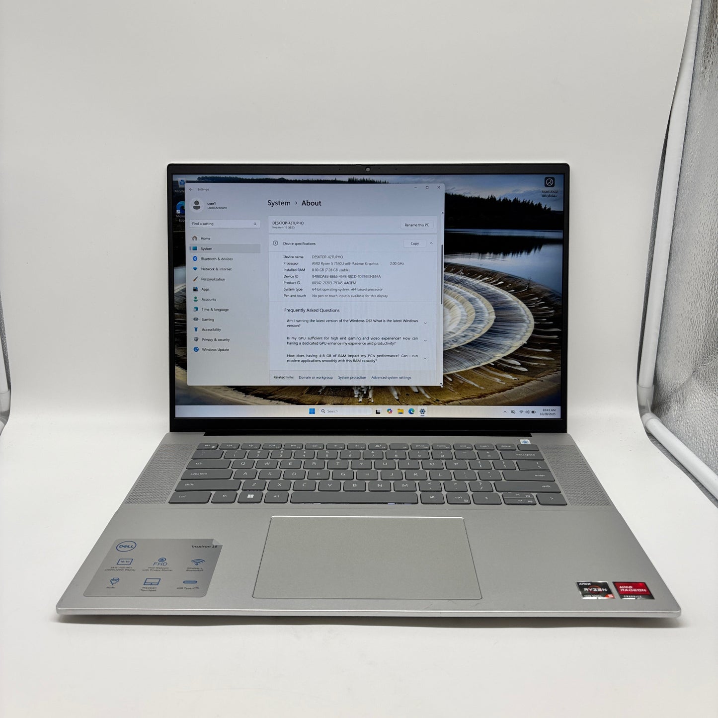 Dell Inspiron 16 5635 P125F 16" AMD Ryzen 5 7000 Series 2.0GHz 16GB RAM 512GB 