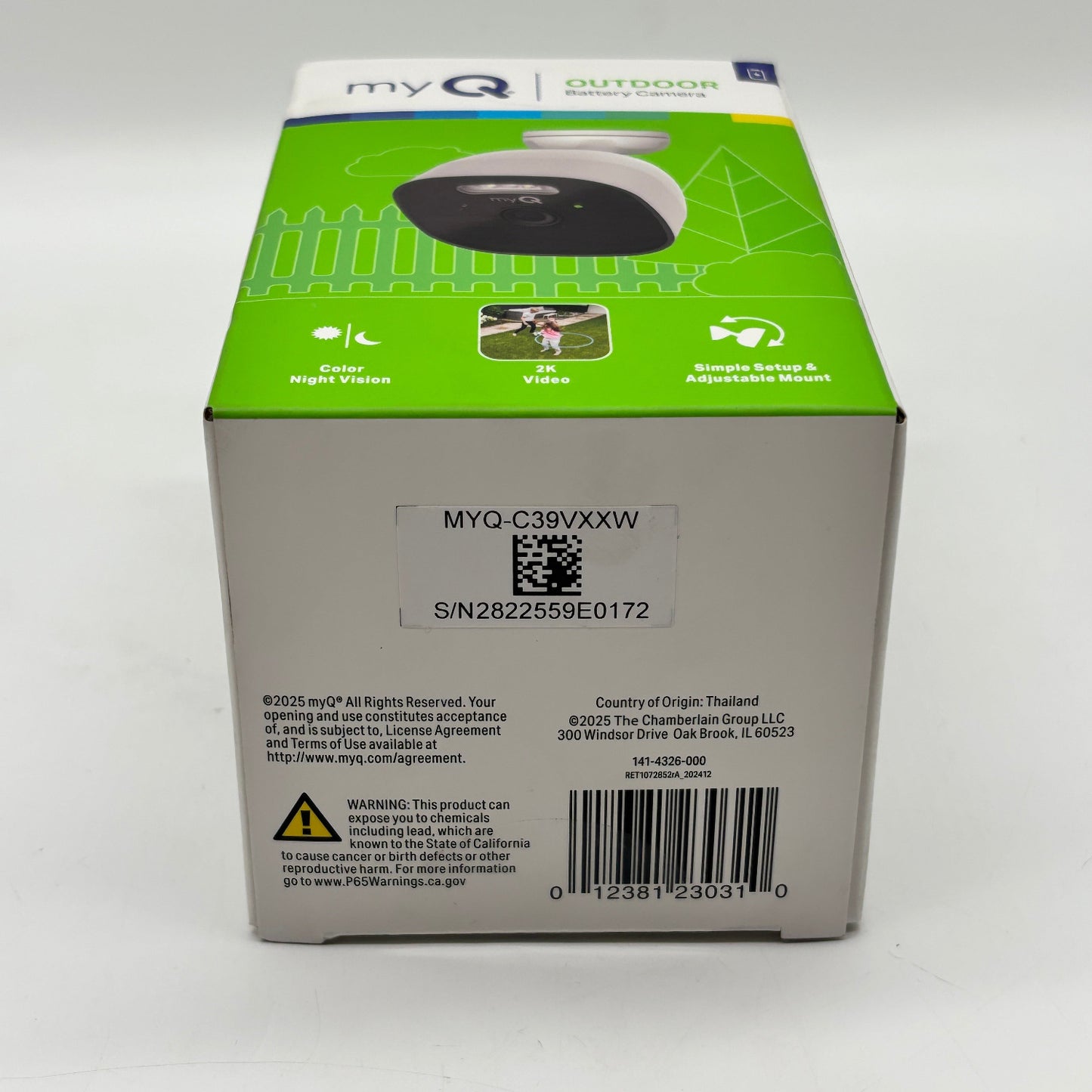 New MyQ Outdoor Battery Camera Security Camera MYQ-C39VXXW