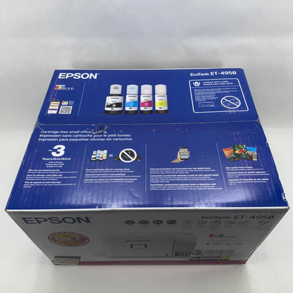 New Epson EcoTank ET-4958 Wireless All-in-One Color Supertank Printer White