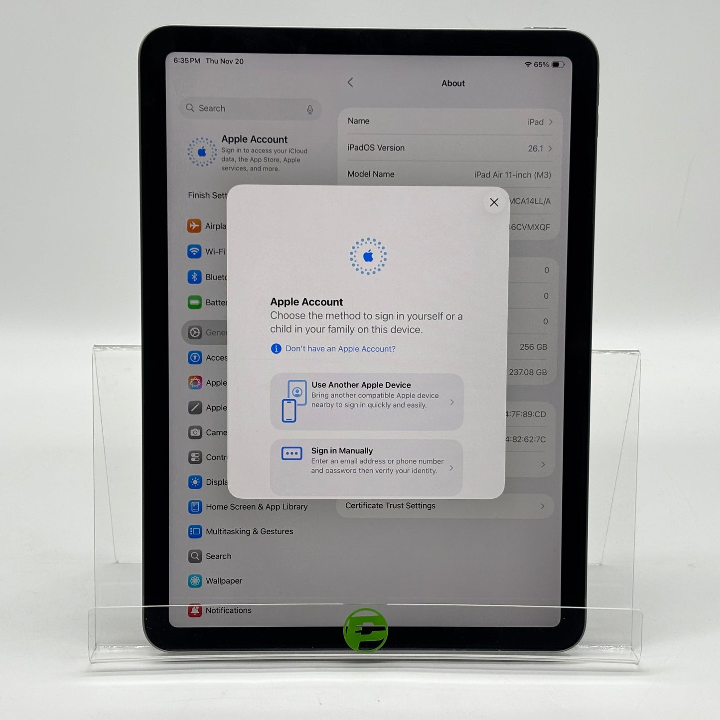 WiFi Only Apple iPad Air 11" M3 256GB Space Gray MCA14LL/A