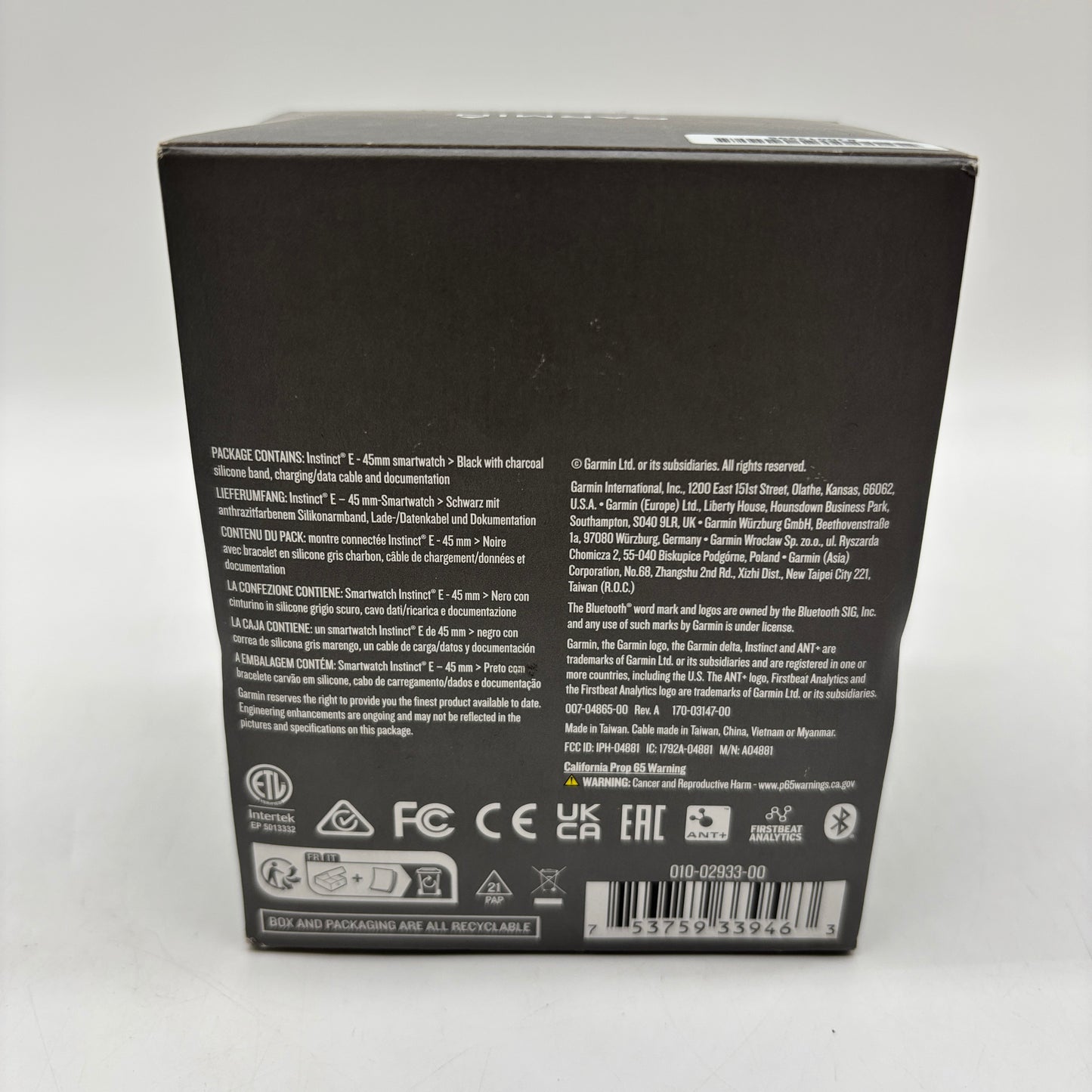 Garmin Instinct E 45mm Rugged GPS Smartwatch A04881