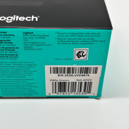 New Logitech Pro Stream Webcam Webcam V-U0028