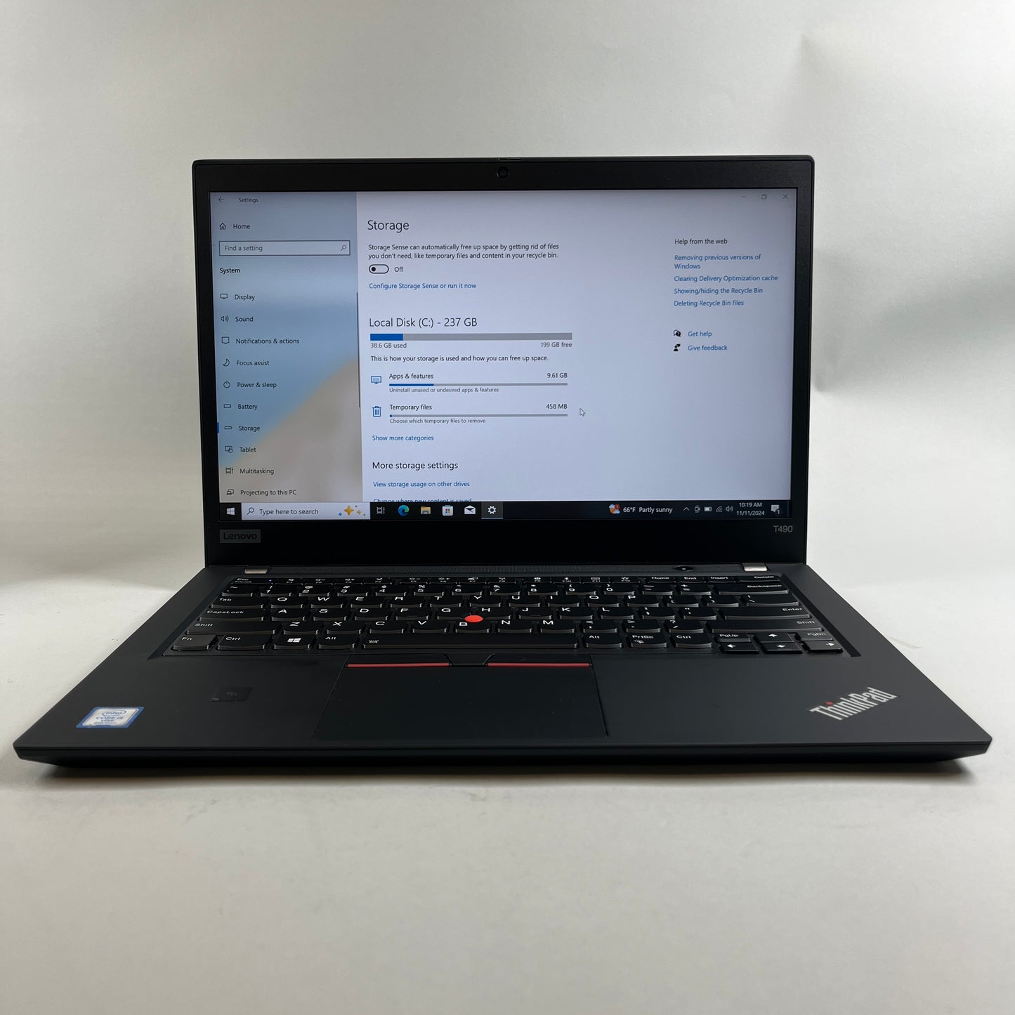 Lenovo ThinkPad T490 14" i5-8365U 1.6GHz 16GB RAM 256GB SSD