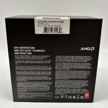 New AMD Ryzen 7 7800X3D 4.20GHz 8 Core 100-000000910 16 Thread AM5