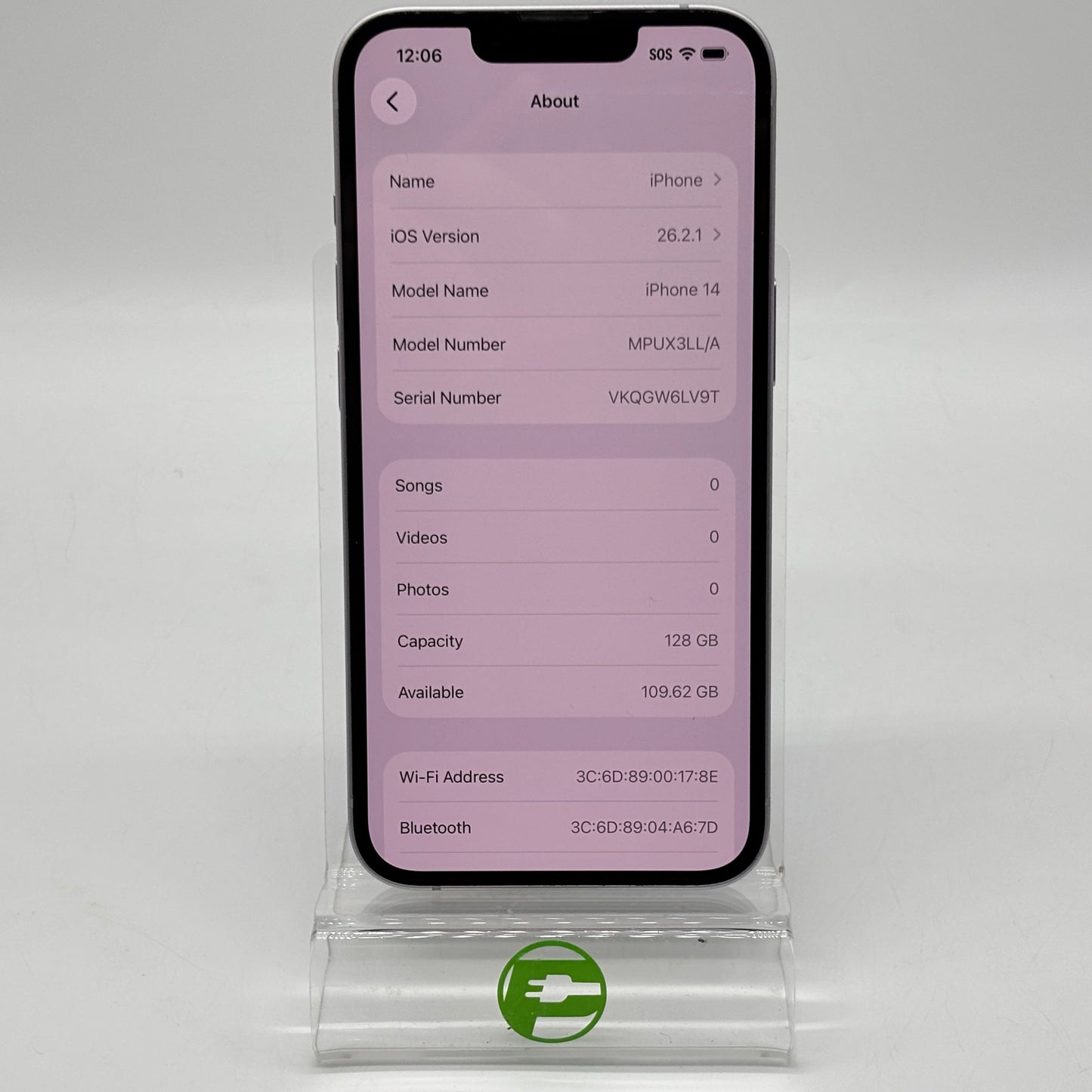 T-Mobile Apple iPhone 14 128GB Purple MPUX3LL/A