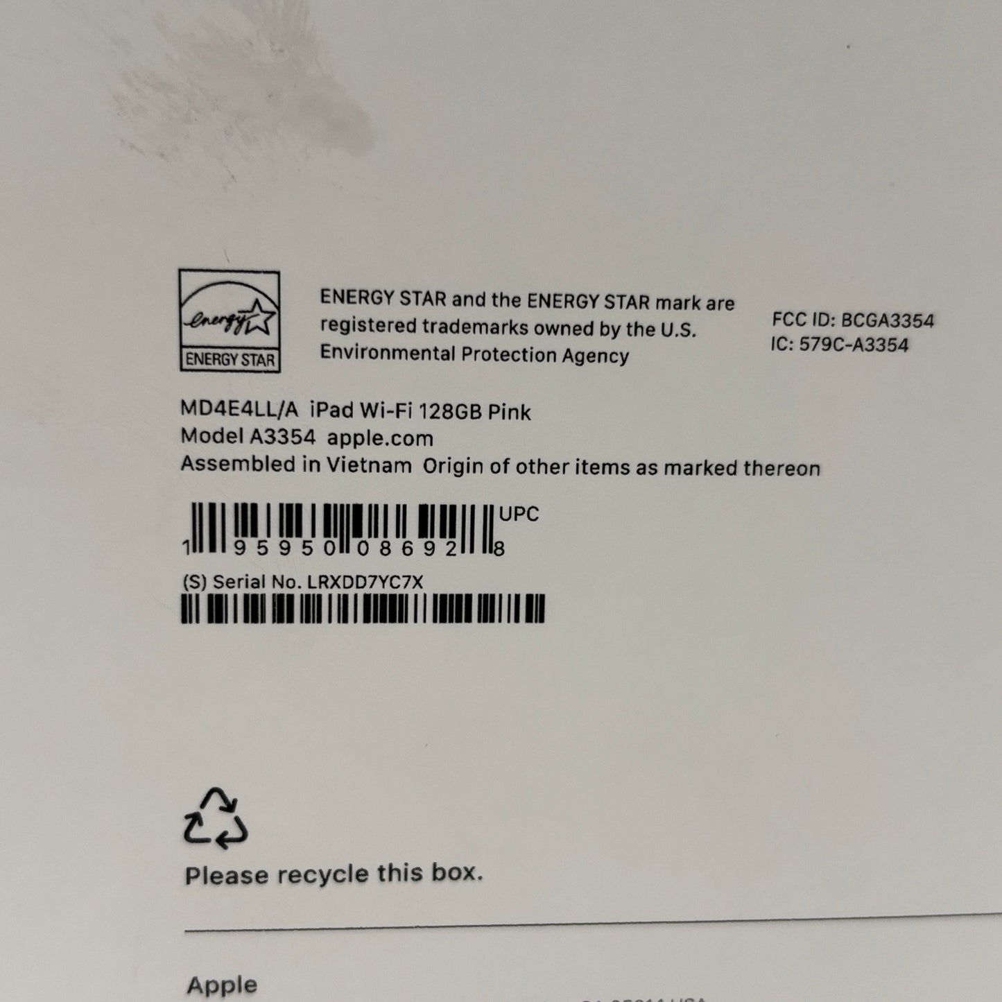 WiFi Only Apple iPad 11" (A16) 128GB Pink MD4E4LL/A