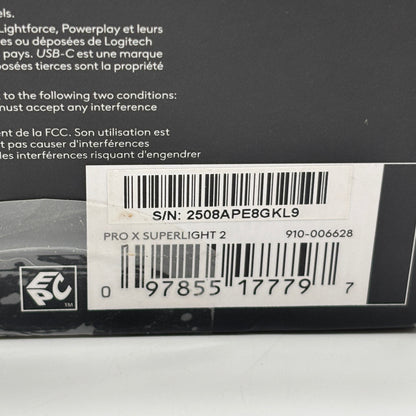New Logitech Pro X SuperLight 2 Wireless Mouse MR0097