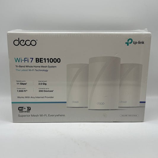 New TP-Link Deco  Tri-Band Whole Home Mesh System BE11000