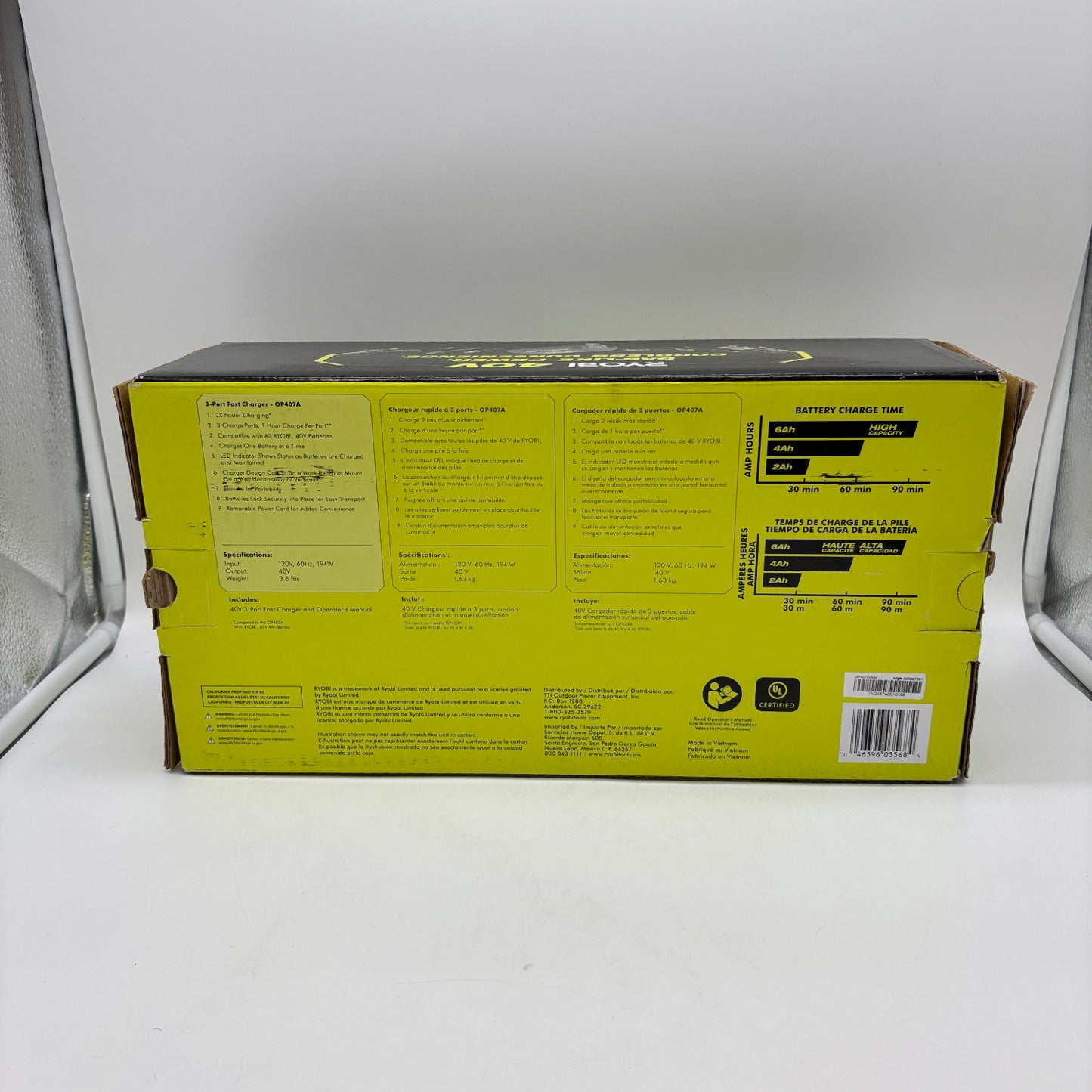 New Ryobi 40v 3 Port Fast Charger OP407A