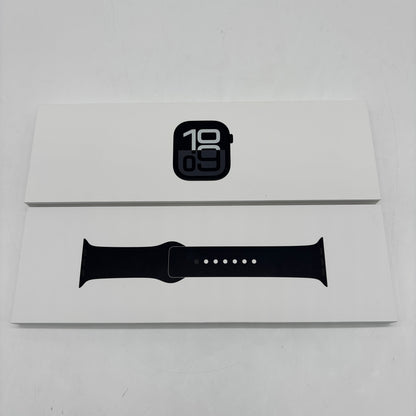 Unlocked Apple Watch Series 10 46MM Black Aluminum Black Sport Band MWY43LW/A