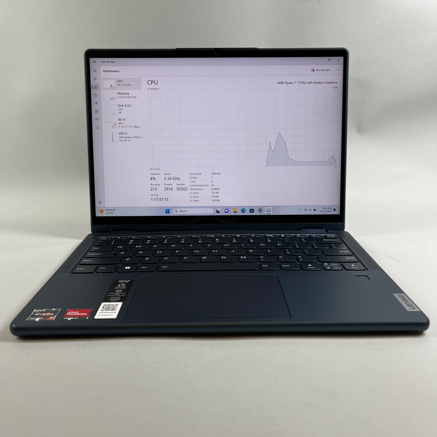 Lenovo Yoga 6 13ABR8 MPNXB3206009 13.3" Ryzen 7 7730U 2.0GHz 16GB RAM 512GB NVMe SSD