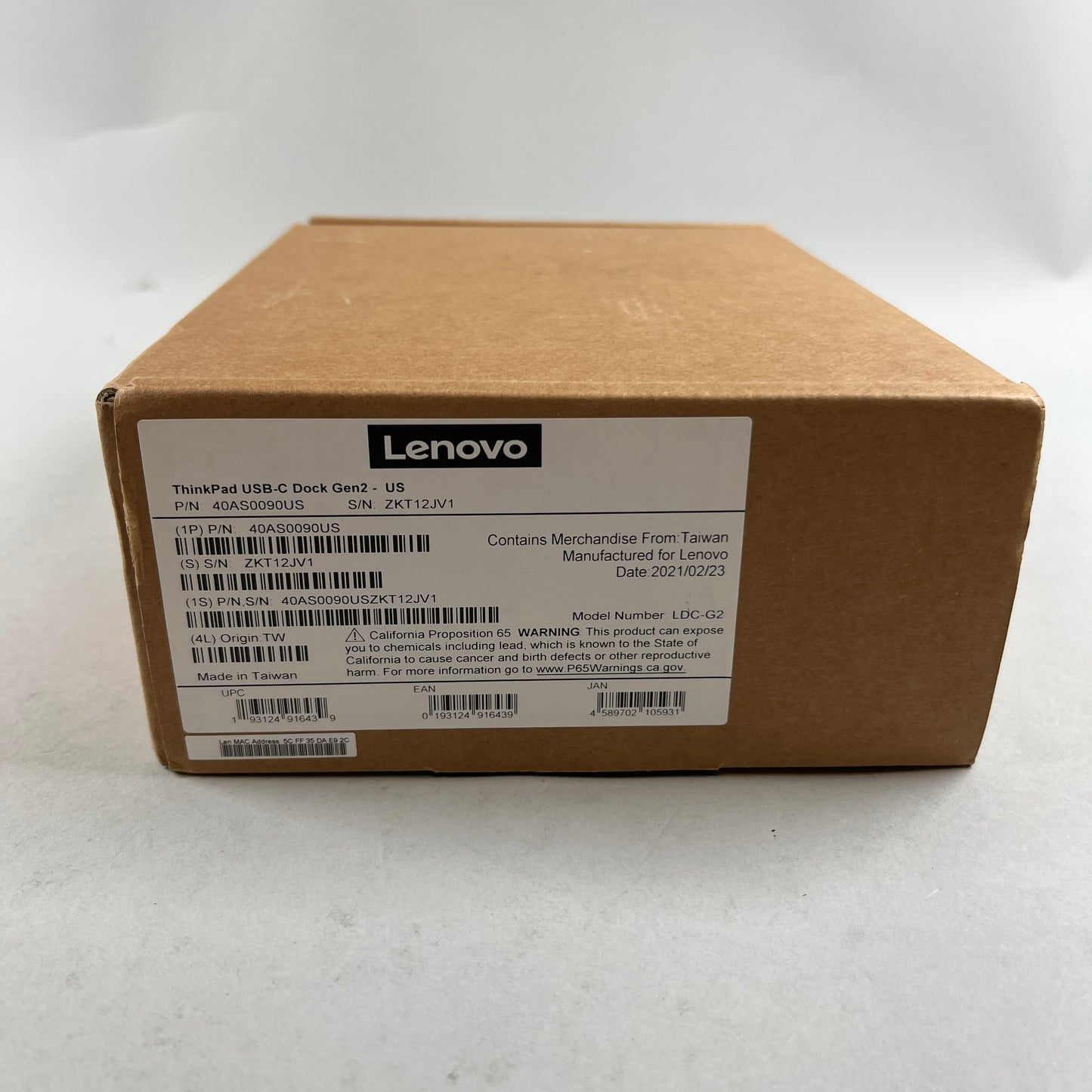 New Lenovo ThinkPad USB-C Dock Gen2 Docking Station 40AS0090US