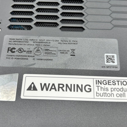 Lenovo LOQ 15IRX10 15.6" i5-13450HX 2.4GHz 16GB RAM 512GB SSD GeForce RTX 5050