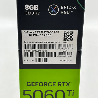 New PNY GeForce RTX 5060 Ti OC Overclocked 8GB GDDR7 Graphics Card 