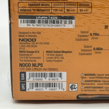 New Noco NLP5 12V Lithium Battery