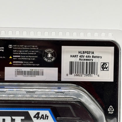 New Hart 40v 4.0Ah Lithium-Ion Battery