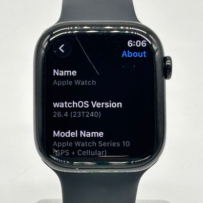 Unlocked Apple Watch Series 10 46MM Black Aluminum Black Sport Band MWY43LW/A