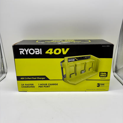 New Ryobi 40v 3 Port Fast Charger OP407A