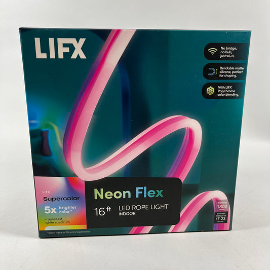 New LIFX SuperColor Neon Flex 16ft Smart Indoor LED Rope Light LFXNEON16