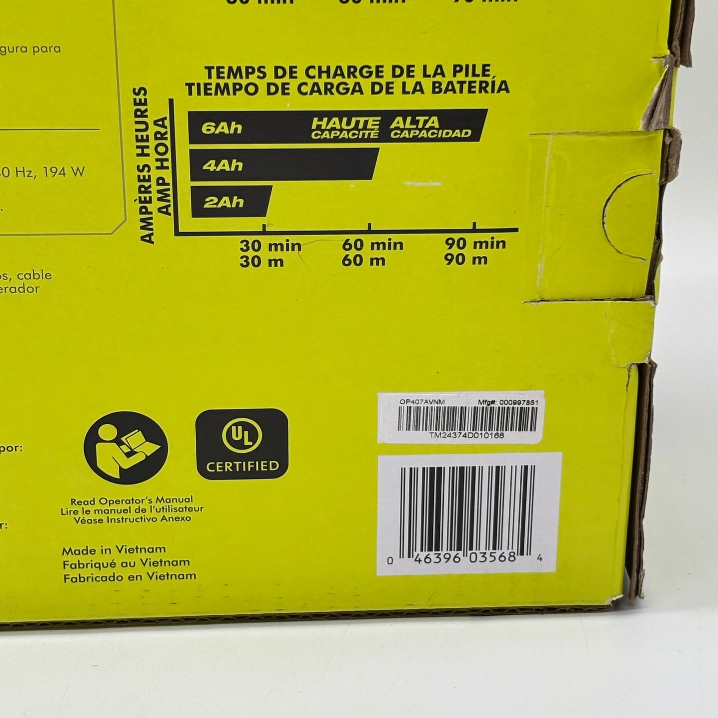 New Ryobi 40v 3 Port Fast Charger OP407A