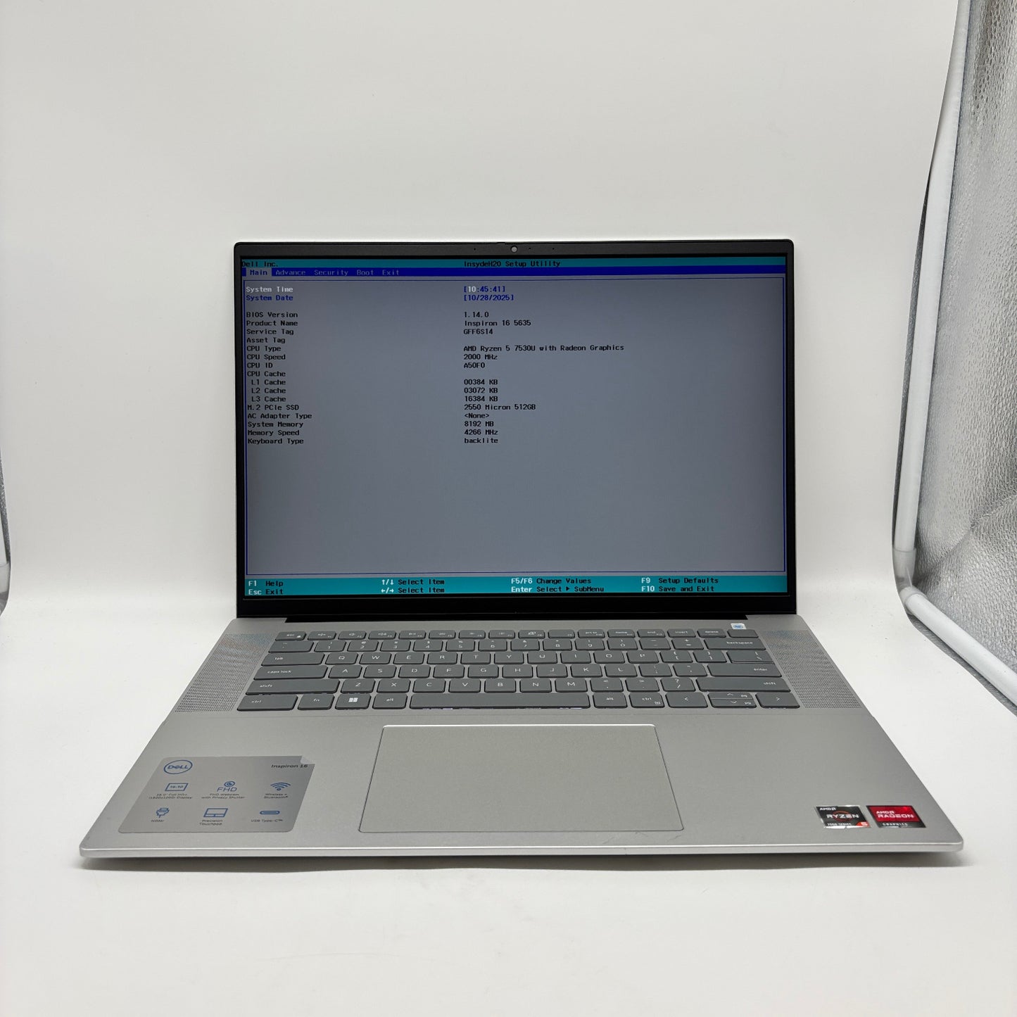 Dell Inspiron 16 5635 P125F 16" AMD Ryzen 5 7000 Series 2.0GHz 16GB RAM 512GB 