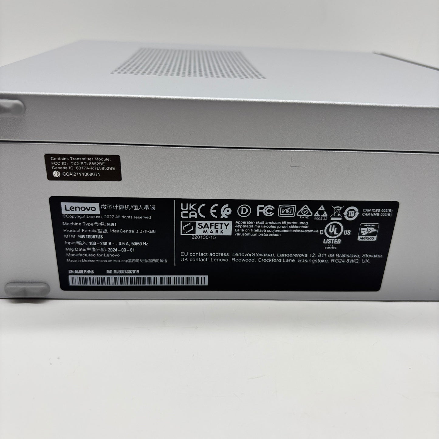 Lenovo IdeaCentre 3 90VT0067US Intel U300 Processor 3.90GHz 8GB RAM 256GB SSD