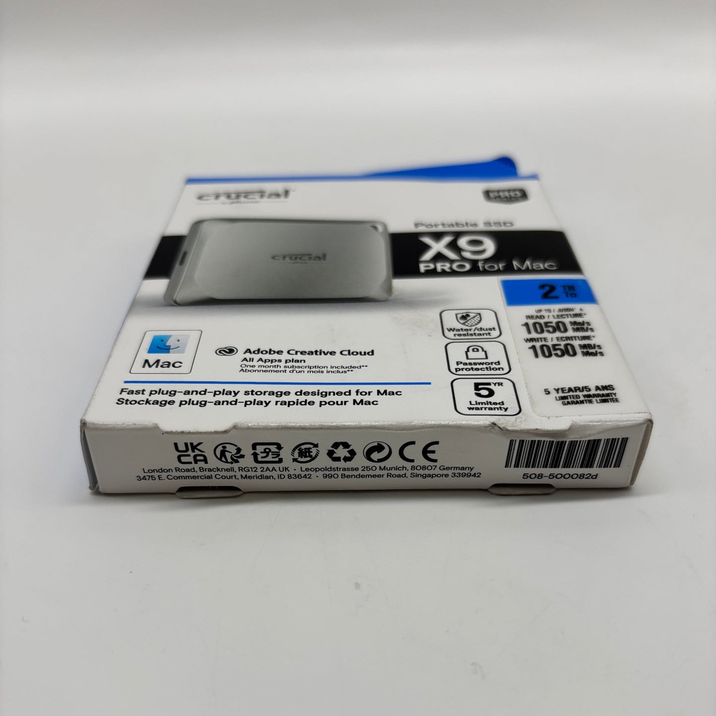 New Crucial X9 Pro for Mac 2TB Portable SSD MTXDF