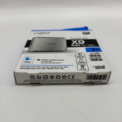 New Crucial X9 Pro for Mac 2TB Portable SSD MTXDF