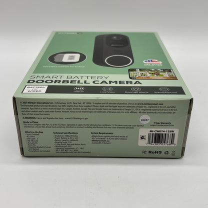 New Merkury Smart Battery Doorbell Camera