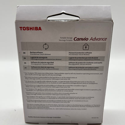 New Toshiba Canvio Advance Portable SSD HDTCA20XR3AA