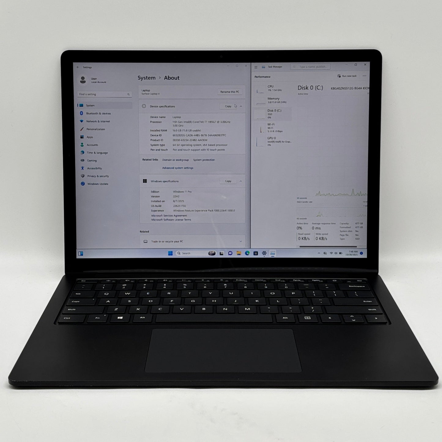 Microsoft Surface Laptop 4 1950 13.5" i7-1185G7 3.0GHz 16GB RAM 512GB SSD