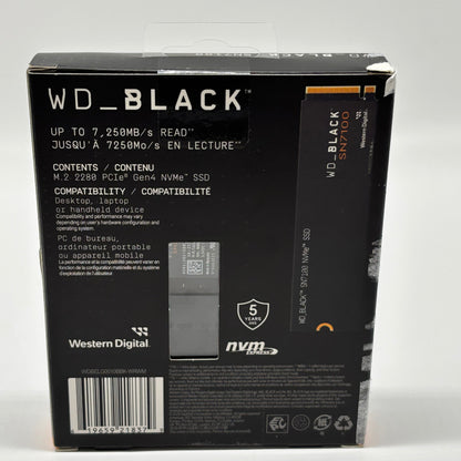 New WD_Black SN7100 1TB M.2 NVMe Gen 4.0 x 4 SSD WDBELG0010BBK