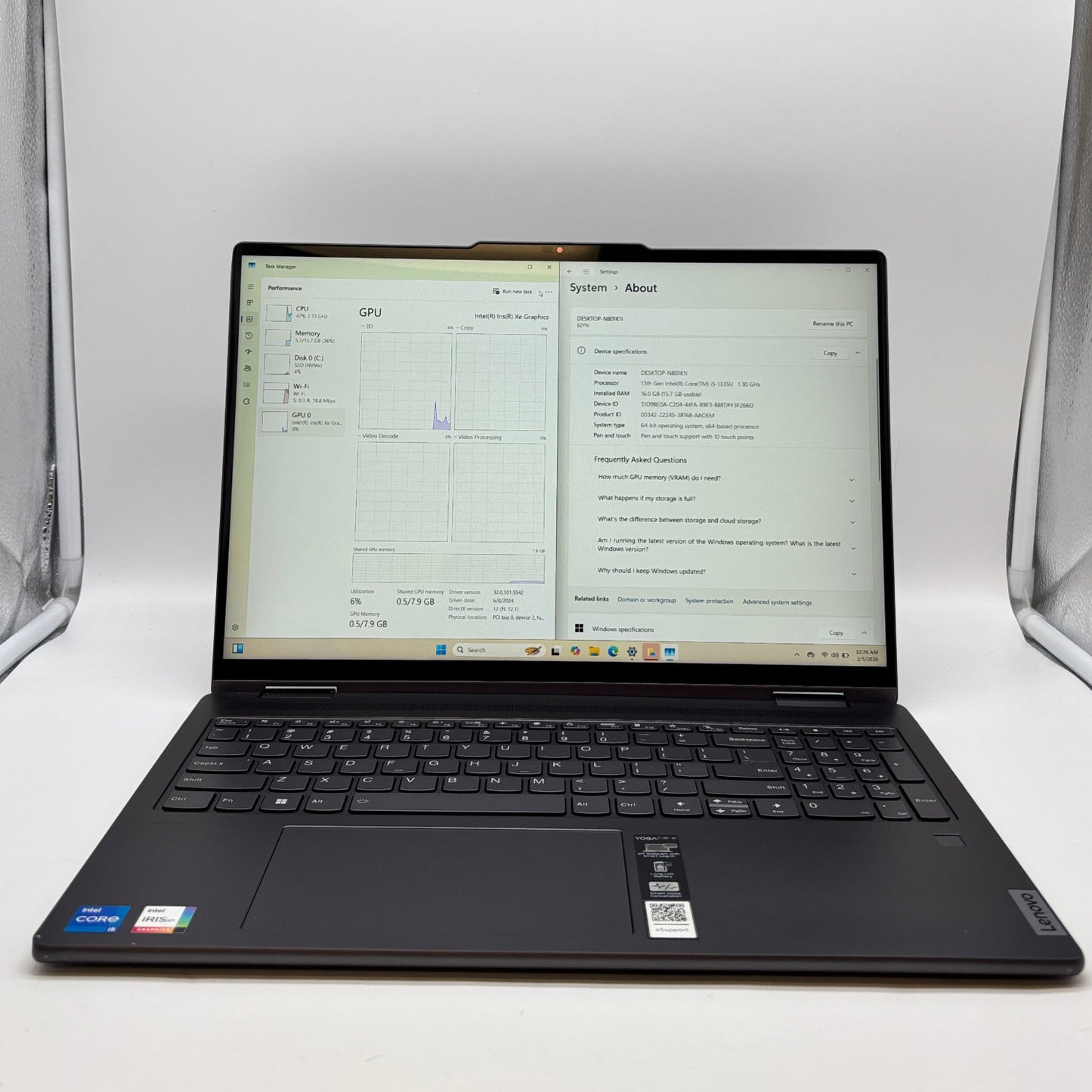 Lenovo Yoga 7 16IRL8 16" i5-1335U 1.3GHz 16GB RAM 512GB SSD