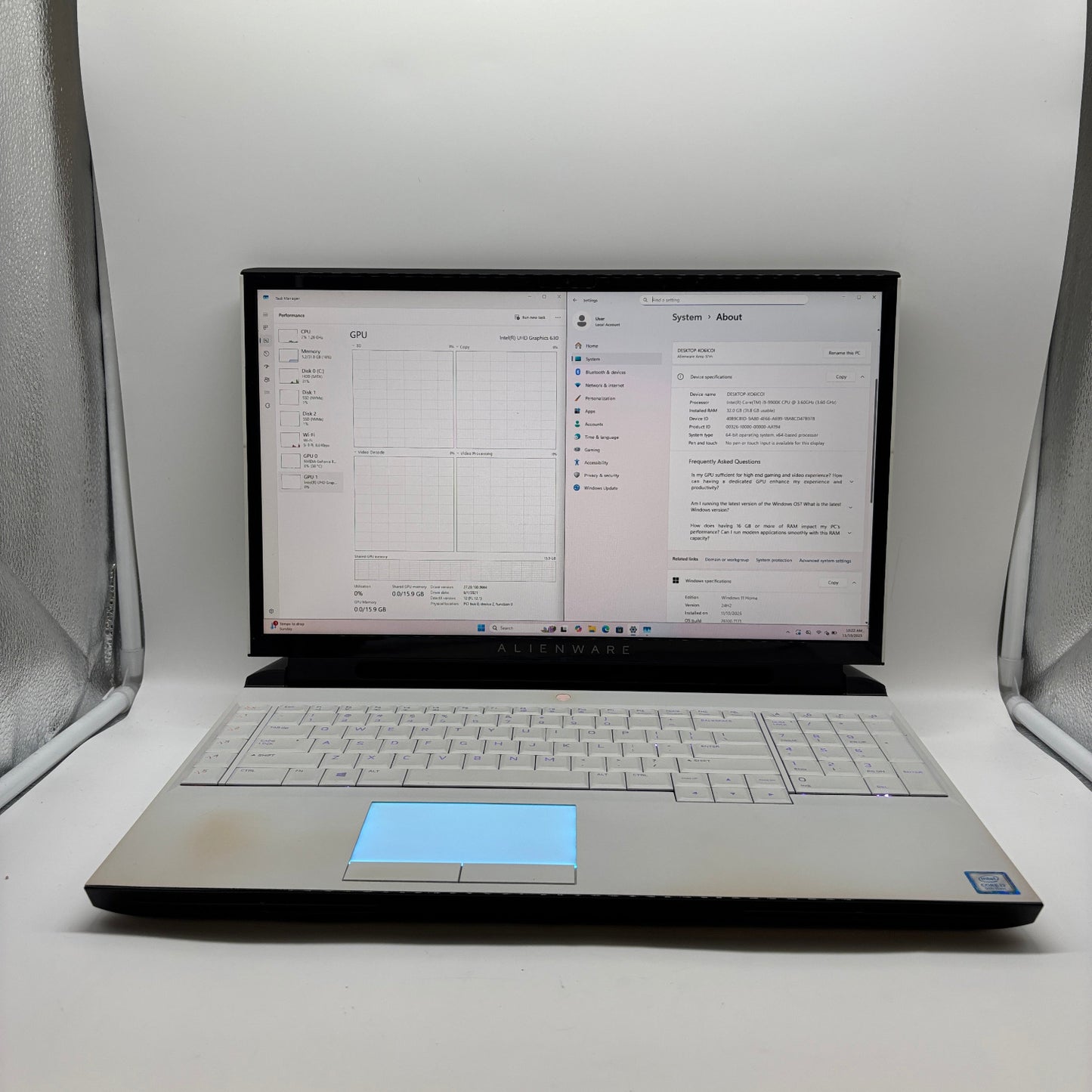 Alienware Area-51m P38E 17.3" i9-9900K 32GB RAM 2TB SSD/HDD Geforce RTX 2070