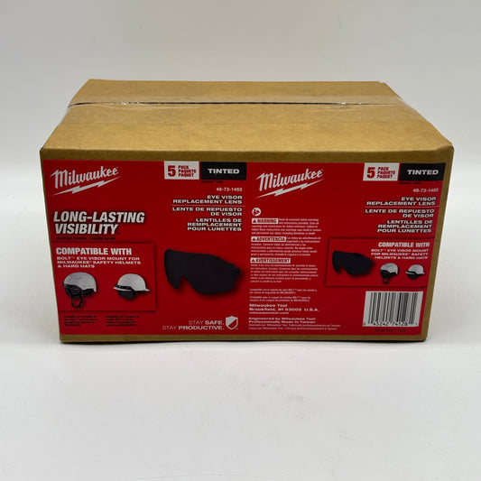 New Milwaukee 48-73-1452 5 Pack Tinted Eye Visor Replacement Lenses