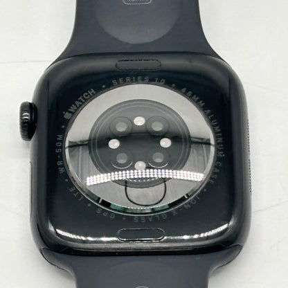 Unlocked Apple Watch Series 10 46MM Black Aluminum Black Sport Band MWY43LW/A