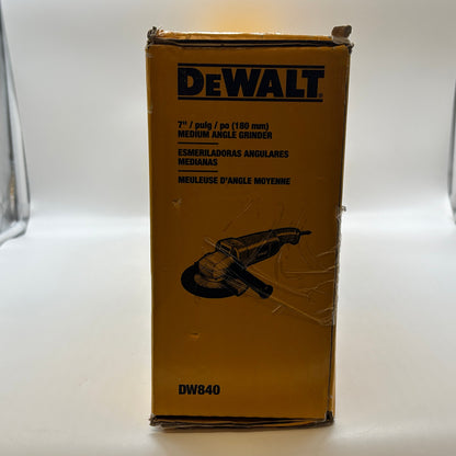 New DeWalt DW840 7" Corded Medium Angle Grinder