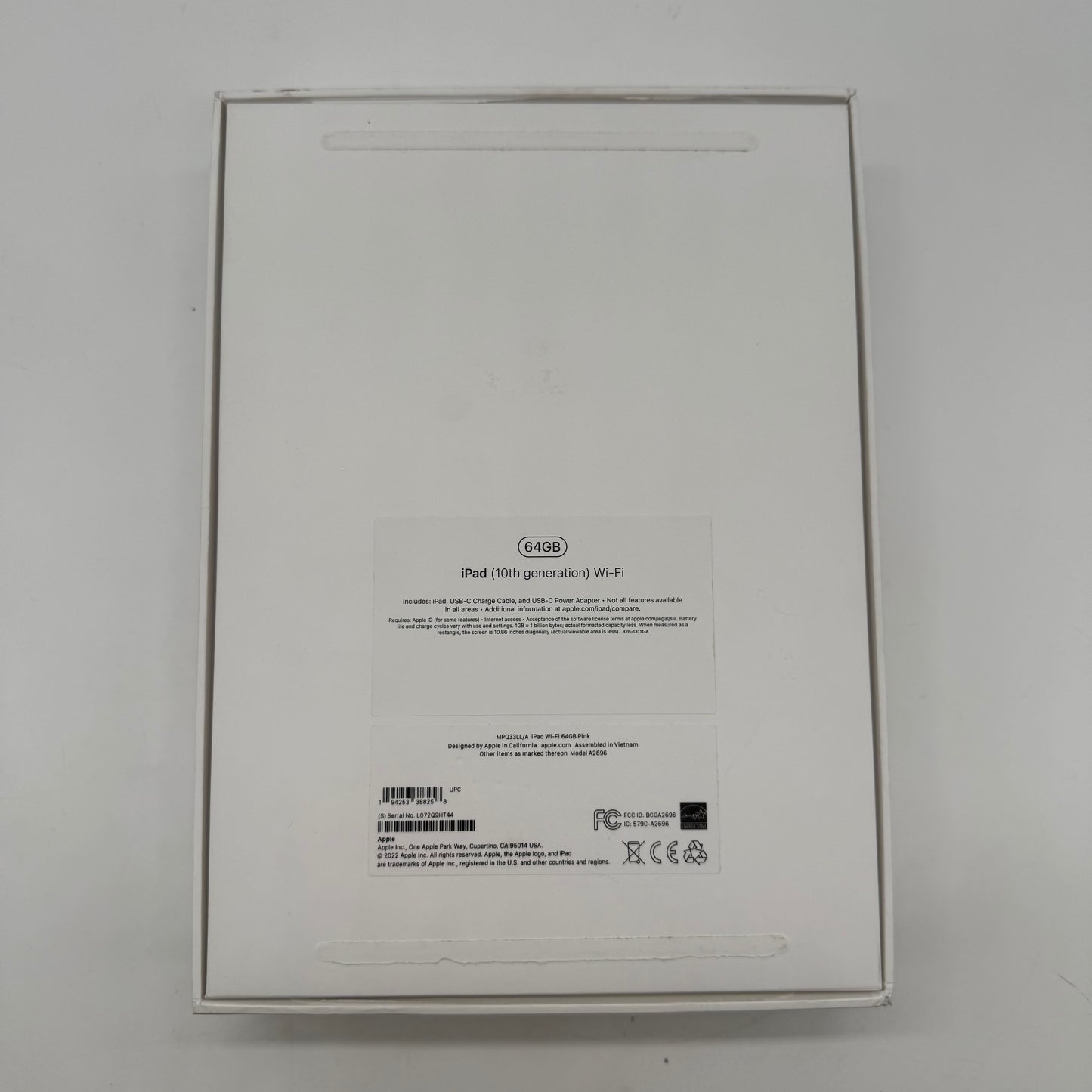 WiFi Only Apple iPad 10th Gen 64GB Pink MPQ33LL/A