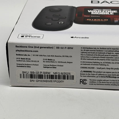 New Backbone Backbone One 2nd Generation Mobile Gaming Controller BB-02-P-BRW